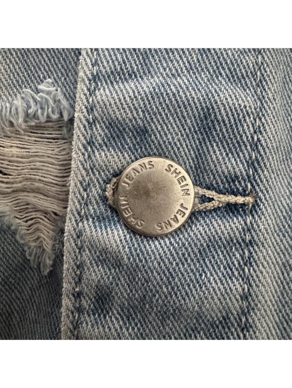 Distressed Denim Cropped Jacket - Picture 3 of 5